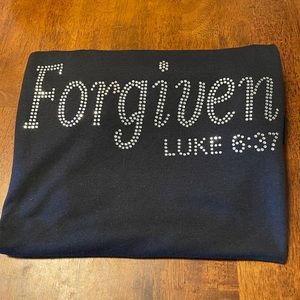 Custom Bling “ Forgiven “ tee! Black & multiple sizes available!